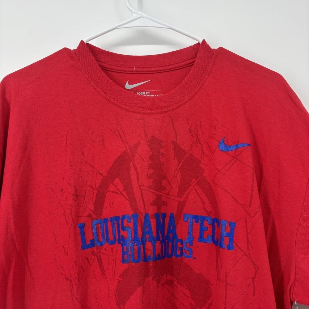 Nike Louisiana Tech Bulldogs Red T-shirt Mens Size Large‎ Red Loose Fit - Picture 5 of 8